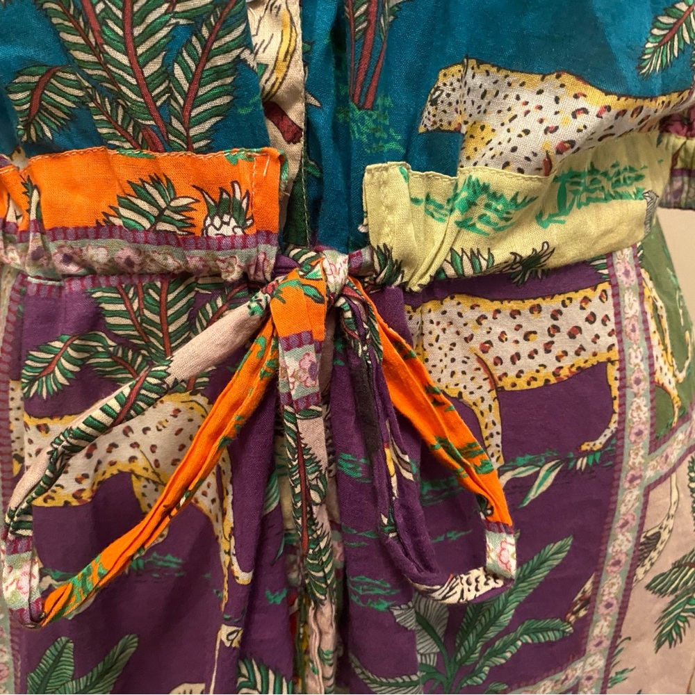 Bohemian Animal Print Midi Dress in Multicolor - Picture 4 of 15